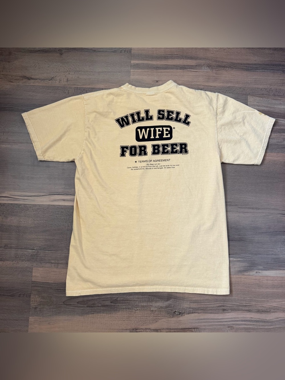 Vintage Crazy Shirts Men's Beer Dyed "Will Sell Wife For Beer" T-shirt Sz Large